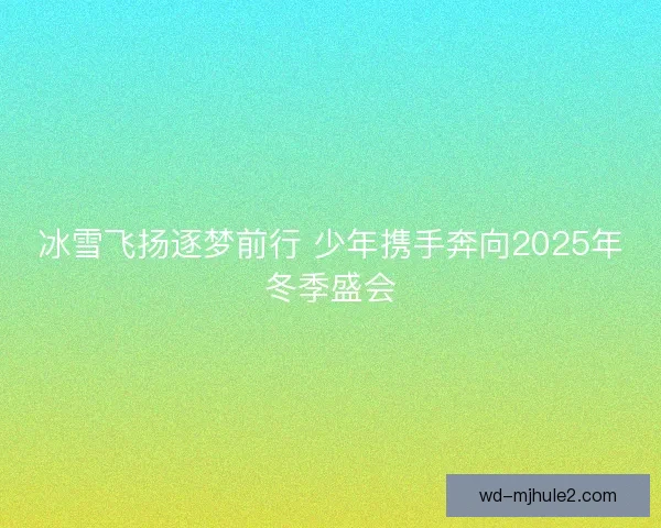 冰雪飞扬逐梦前行 少年携手奔向2025年冬季盛会