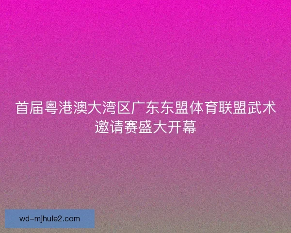 首届粤港澳大湾区广东东盟体育联盟武术邀请赛盛大开幕