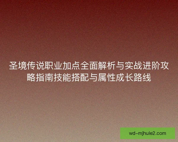 圣境传说职业加点全面解析与实战进阶攻略指南技能搭配与属性成长路线